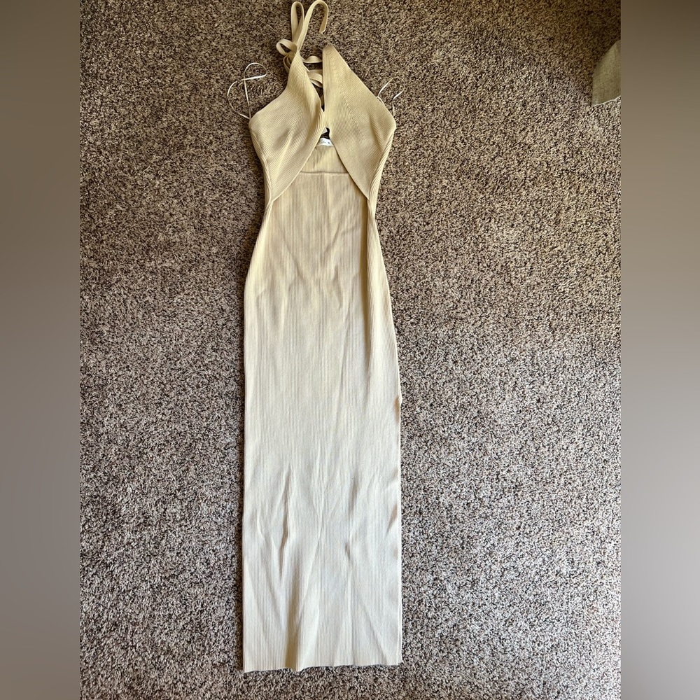 Tan maxi dress haltered